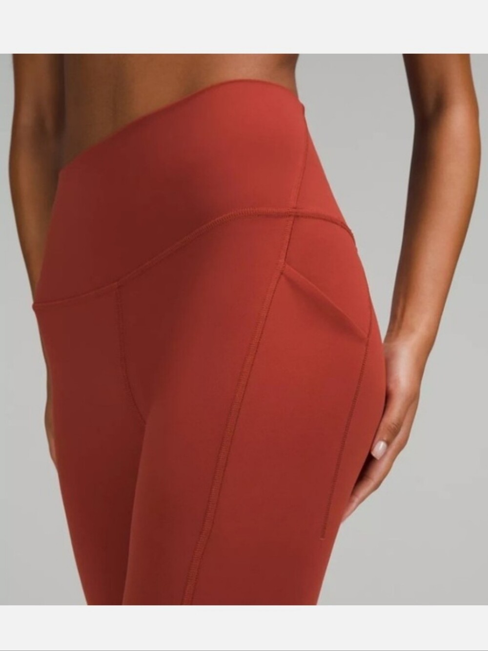 Lululemon Athletica Invigorate HR Tight Size 8 Nylon And Lycra dark Orange Rust